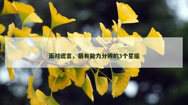 面对谎言，最有能力分辨的3个星座