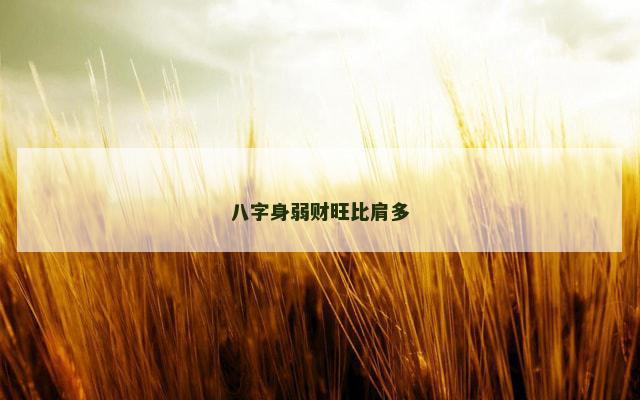 八字身弱财旺比肩多