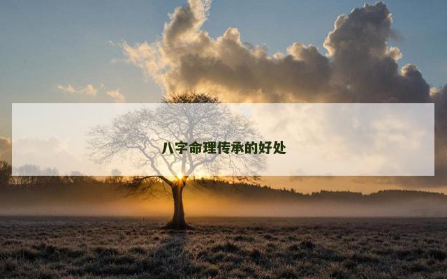 八字命理传承的好处