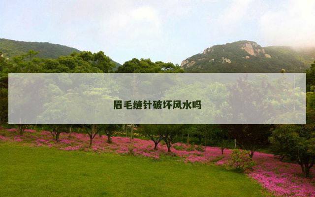眉毛缝针破坏风水吗