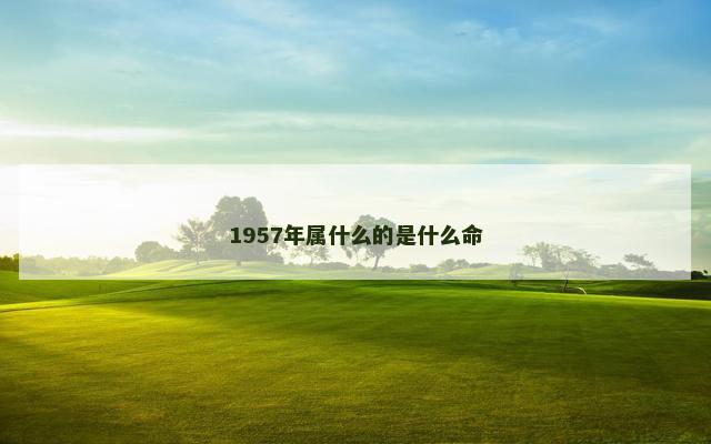 1957年属什么的是什么命