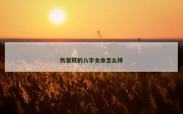 伤官旺的八字女命怎么样