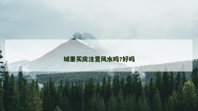 城里买房注意风水吗?好吗