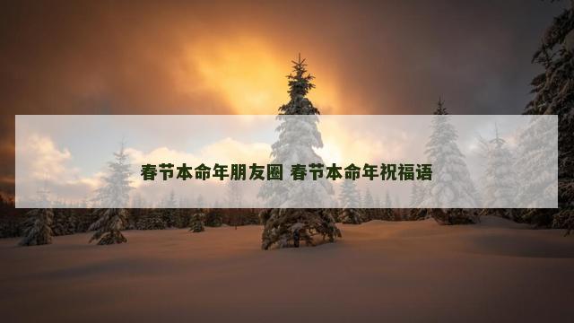 春节本命年朋友圈 春节本命年祝福语