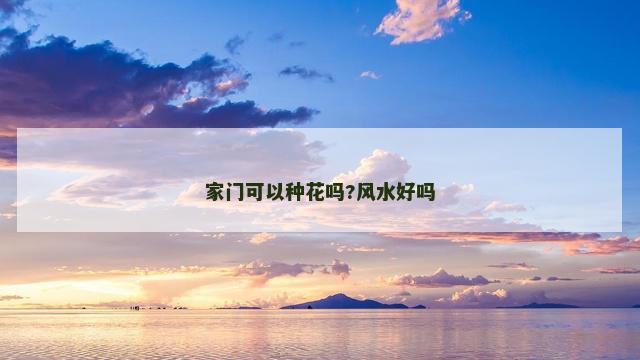 家门可以种花吗?风水好吗