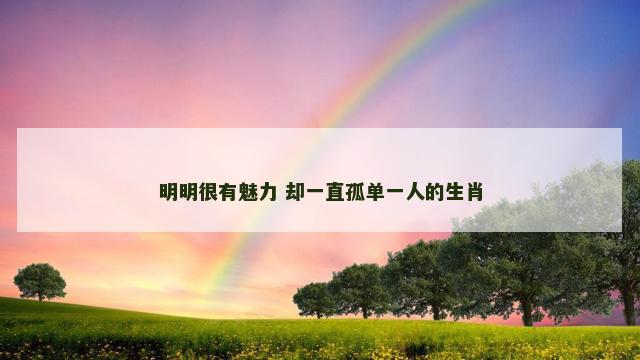 明明很有魅力 却一直孤单一人的生肖