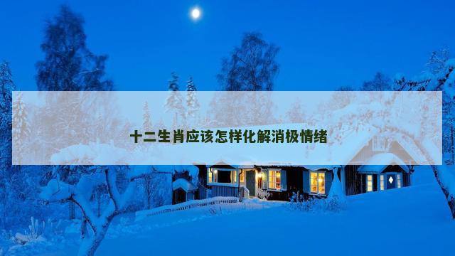 十二生肖应该怎样化解消极情绪
