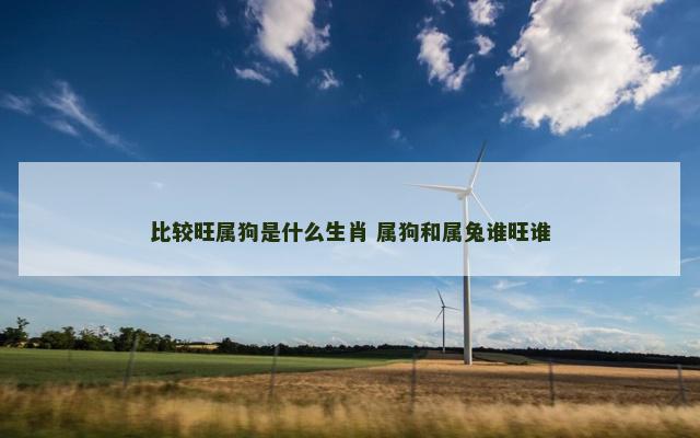 比较旺属狗是什么生肖 属狗和属兔谁旺谁