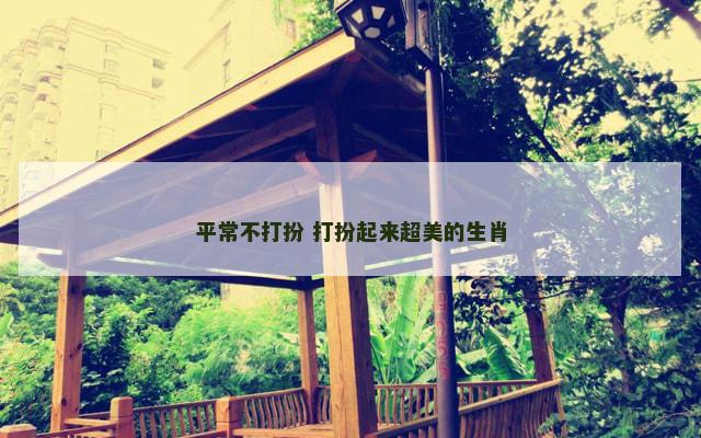 平常不打扮 打扮起来超美的生肖
