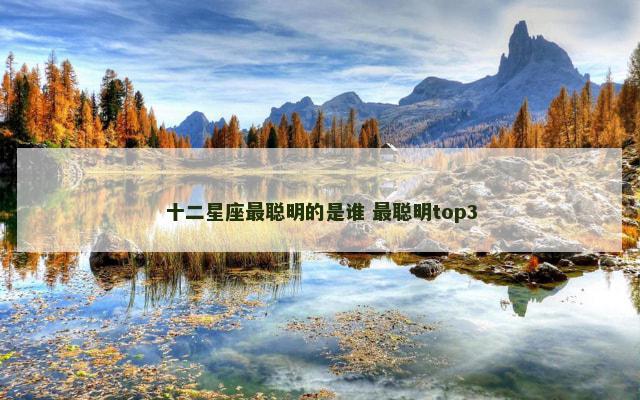 十二星座最聪明的是谁 最聪明top3