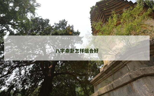 八字命卦怎样组合好