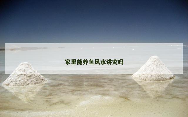家里能养鱼风水讲究吗