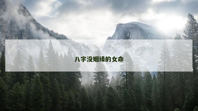 八字没姻缘的女命