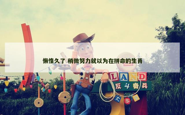 懒惰久了 稍微努力就以为在拼命的生肖