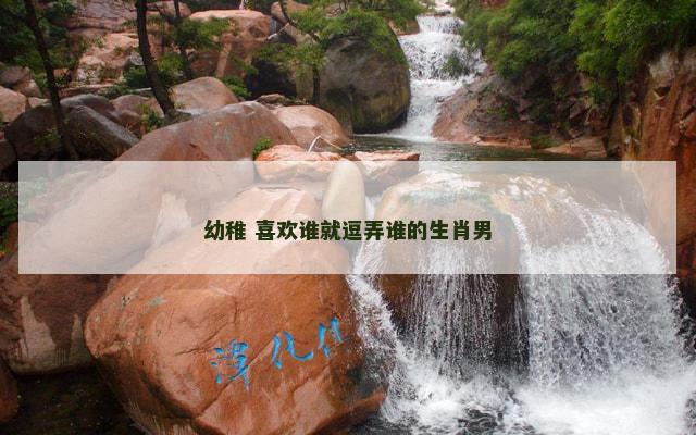 幼稚 喜欢谁就逗弄谁的生肖男