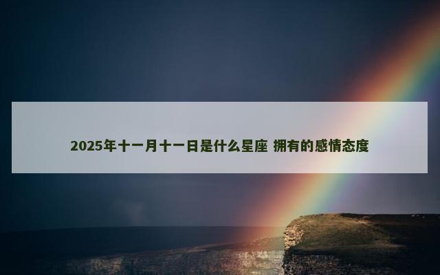 2025年十一月十一日是什么星座 拥有的感情态度