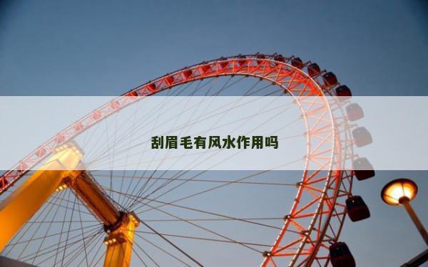 刮眉毛有风水作用吗