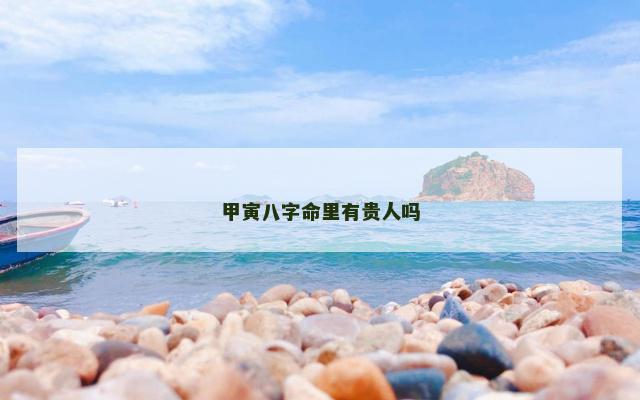 甲寅八字命里有贵人吗