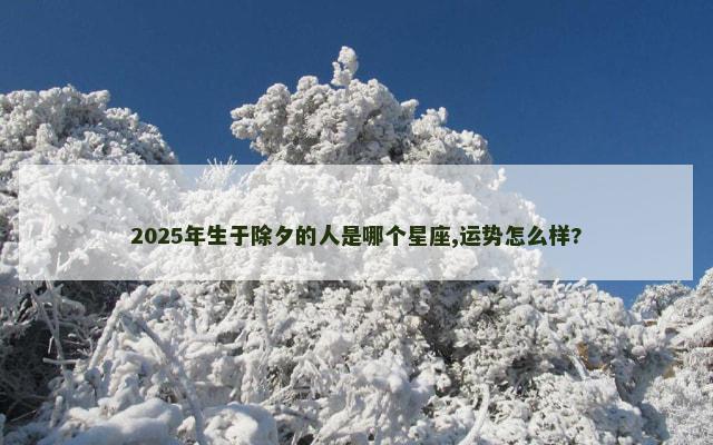 2025年生于除夕的人是哪个星座,运势怎么样?