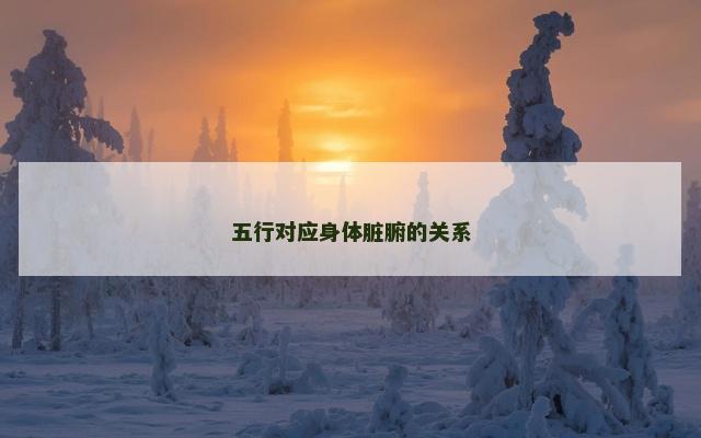五行对应身体脏腑的关系