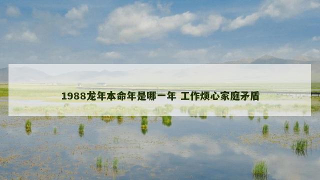 1988龙年本命年是哪一年 工作烦心家庭矛盾