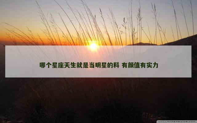 哪个星座天生就是当明星的料 有颜值有实力