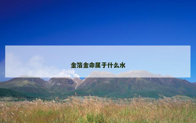 金箔金命属于什么水