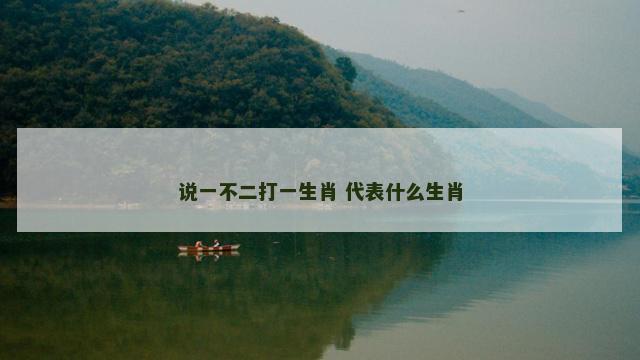 说一不二打一生肖 代表什么生肖