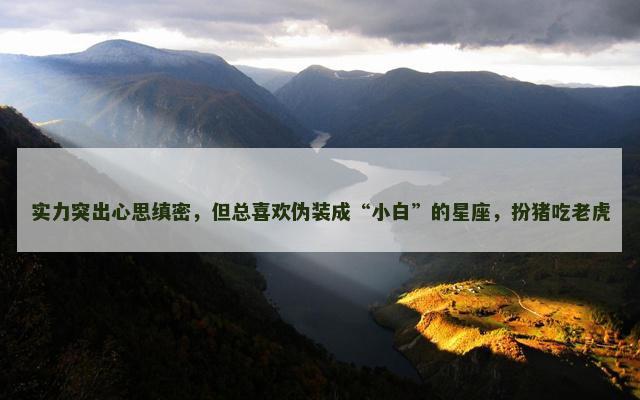 实力突出心思缜密，但总喜欢伪装成“小白”的星座，扮猪吃老虎