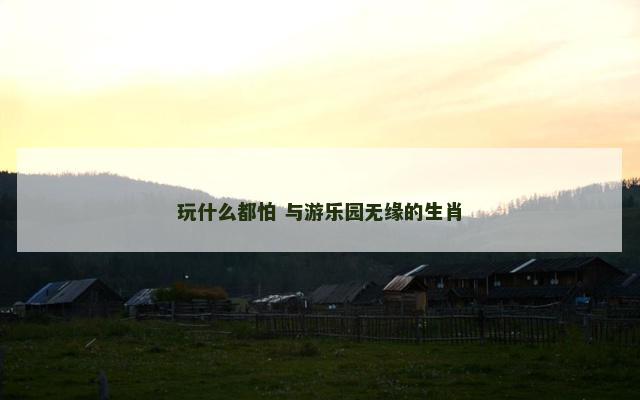 玩什么都怕 与游乐园无缘的生肖