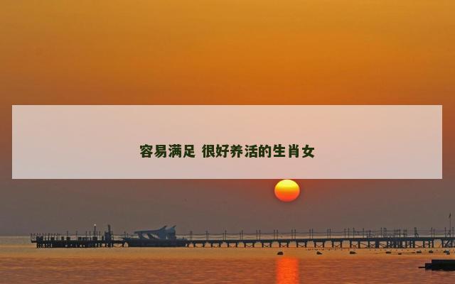 容易满足 很好养活的生肖女