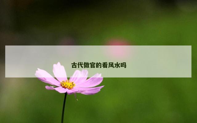 古代做官的看风水吗