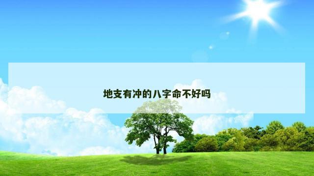 地支有冲的八字命不好吗