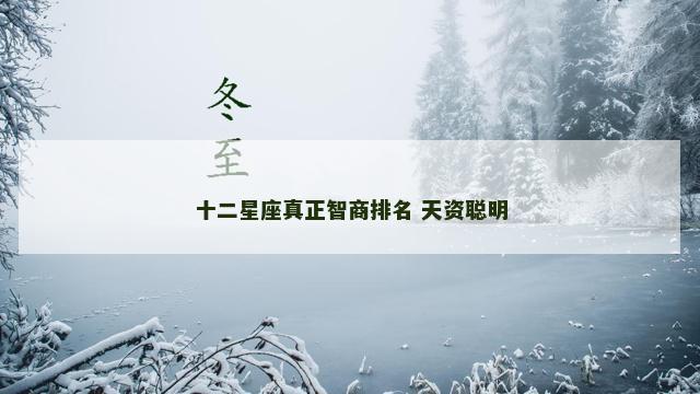 十二星座真正智商排名 天资聪明
