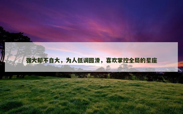 强大却不自大，为人低调圆滑，喜欢掌控全局的星座