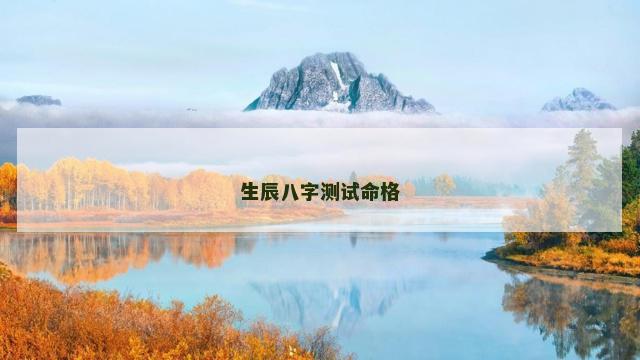 生辰八字测试命格
