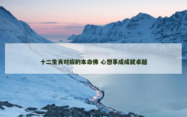 十二生肖对应的本命佛 心想事成成就卓越