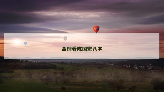 命理看陈国宏八字