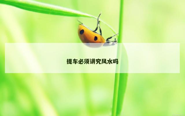 提车必须讲究风水吗