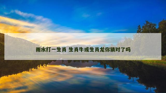 雨水打一生肖 生肖牛或生肖龙你猜对了吗