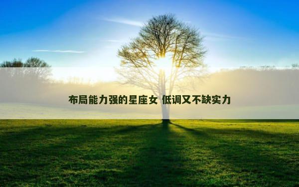 布局能力强的星座女 低调又不缺实力