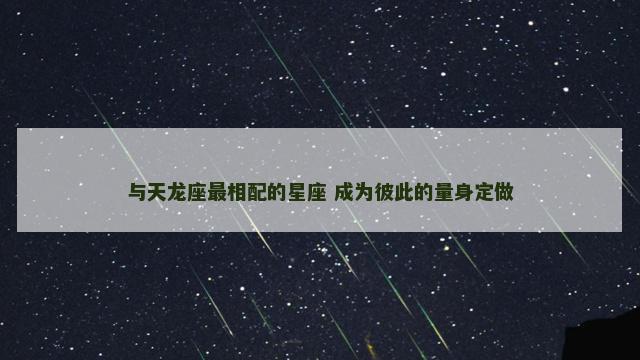 与天龙座最相配的星座 成为彼此的量身定做