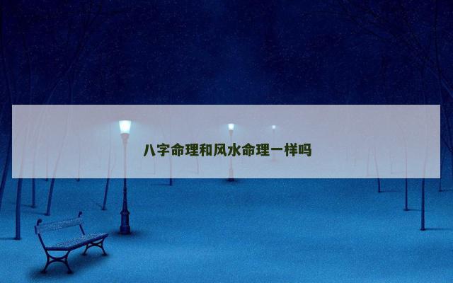八字命理和风水命理一样吗