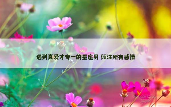 遇到真爱才专一的星座男 倾注所有感情