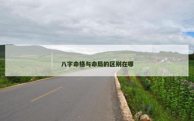 八字命格与命局的区别在哪