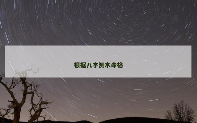 根据八字测木命格