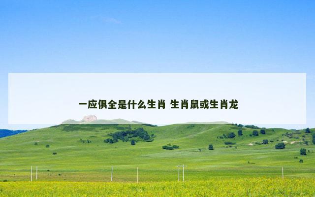 一应俱全是什么生肖 生肖鼠或生肖龙