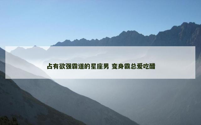 占有欲强霸道的星座男 变身霸总爱吃醋