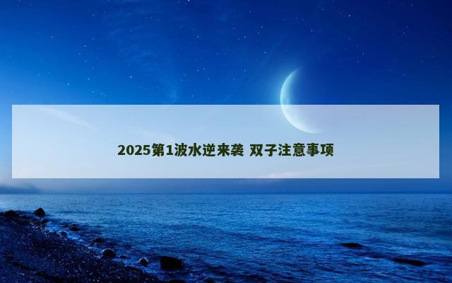 2025第1波水逆来袭 双子注意事项
