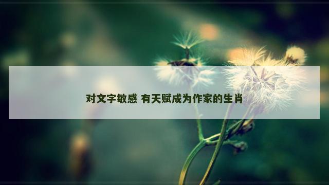 对文字敏感 有天赋成为作家的生肖